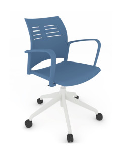 Silla Giratoria con brazos y estructura blanca, SPACIO