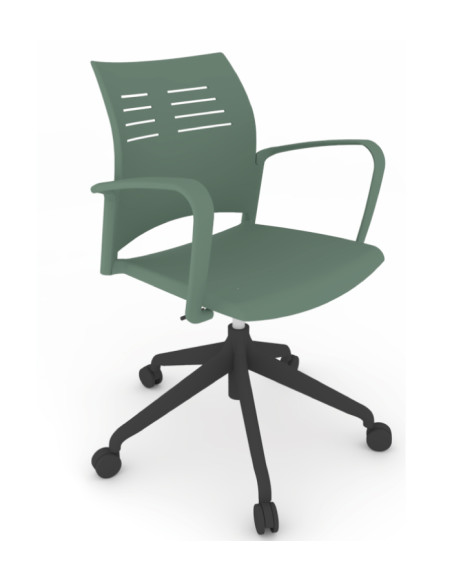 Silla Giratoria con brazos y estructura negra, SPACIO