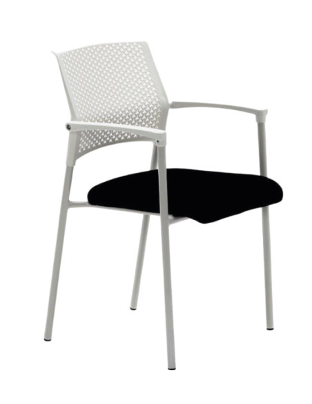 Silla fija con respaldo ergonómico de PVC MAVINA