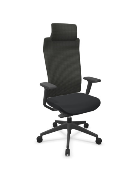 Silla de oficina, con estructura negra, TNK FLEX