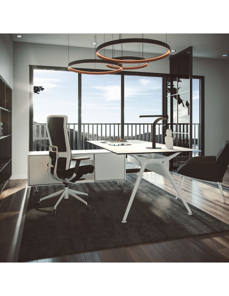 Silla de oficina, con estructura blanca, TNK FLEX