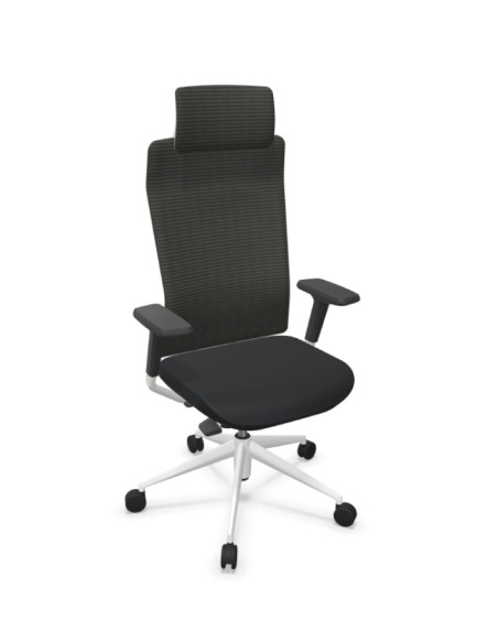 Silla de oficina, con estructura blanca, TNK FLEX
