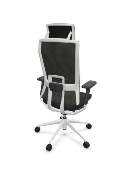 Silla de oficina, con estructura blanca, TNK FLEX