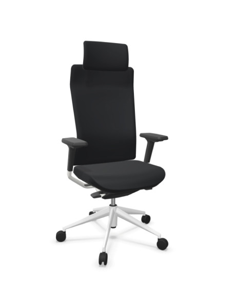 Silla de dirección, con estructura blanca, TNK FLEX