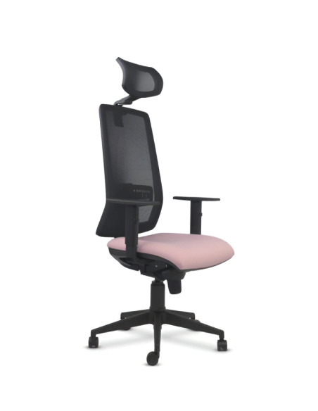 Silla de oficina, con respaldo de malla y cabezal, NAZARET