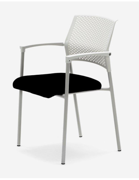 Silla fija con respaldo ergonómico de PVC MAVINA