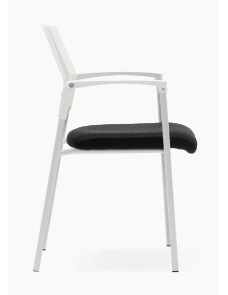 Silla fija con respaldo ergonómico de PVC MAVINA