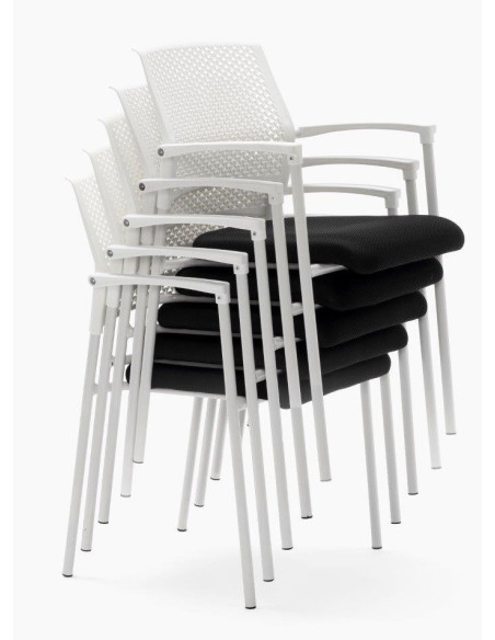 Silla fija con respaldo ergonómico de PVC MAVINA