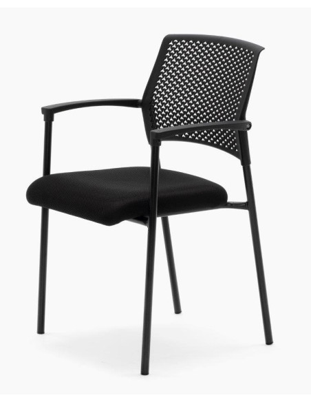 Silla fija con respaldo ergonómico de PVC MAVINA