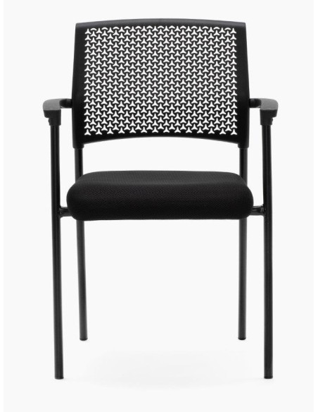 Silla fija con respaldo ergonómico de PVC MAVINA