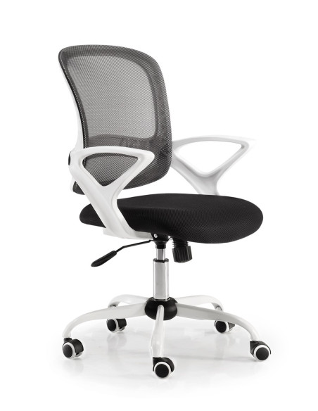 Silla giratoria respaldo medio en malla negra LIRONA