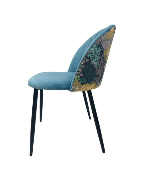 Silla tapizada en tejido velvet, PALM
