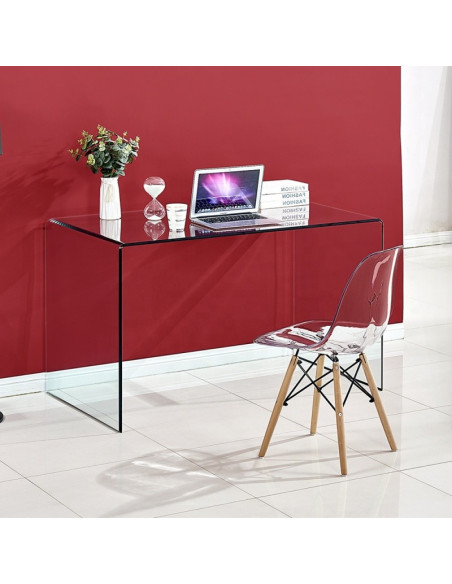 Mesa curva de cristal FRIBURGO 120X60 cms