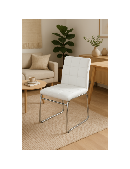 Silla, tapizada en similpiel, BERTA