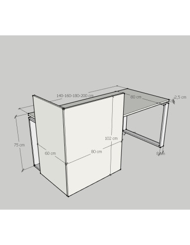 Mesa MOSTRADOR CON PATAS 80 CMS