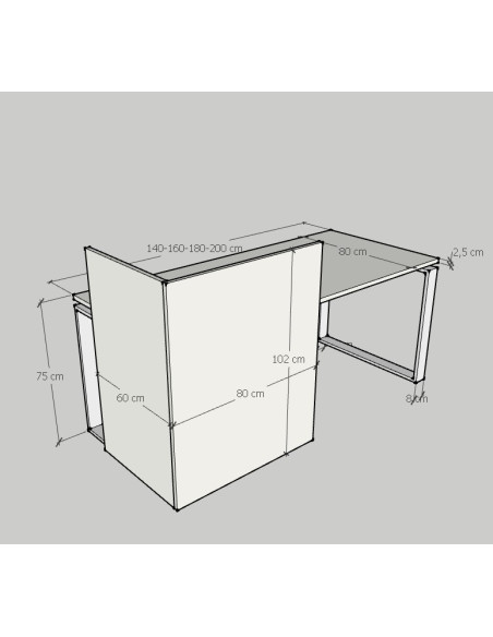 Mesa MOSTRADOR CON PATAS 80 CMS