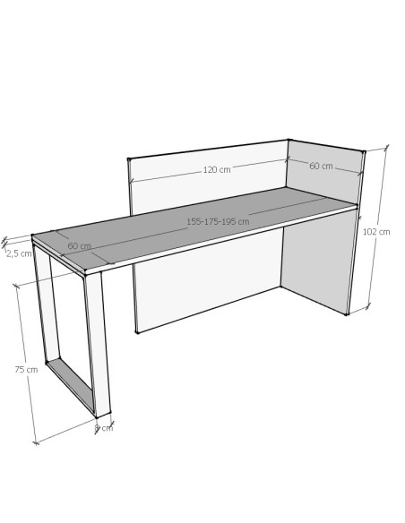 Mesa MOSTRADOR 120 CMS
