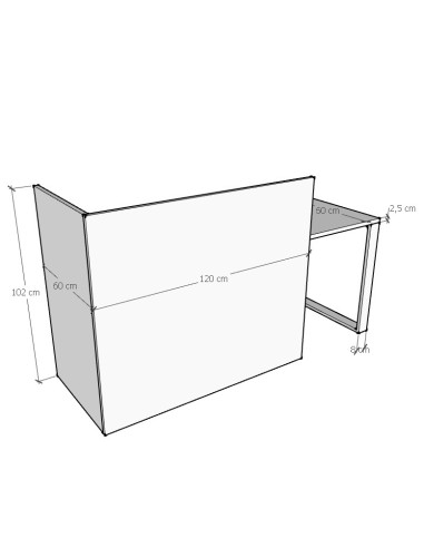 Mesa MOSTRADOR 120 CMS