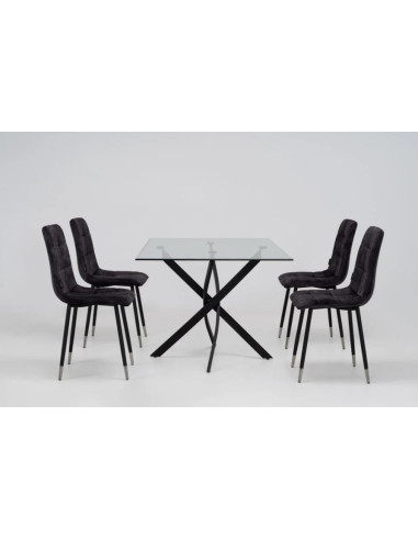 Mesa de cristal FONTANA BLACK
