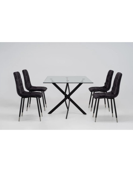 Mesa de cristal FONTANA BLACK