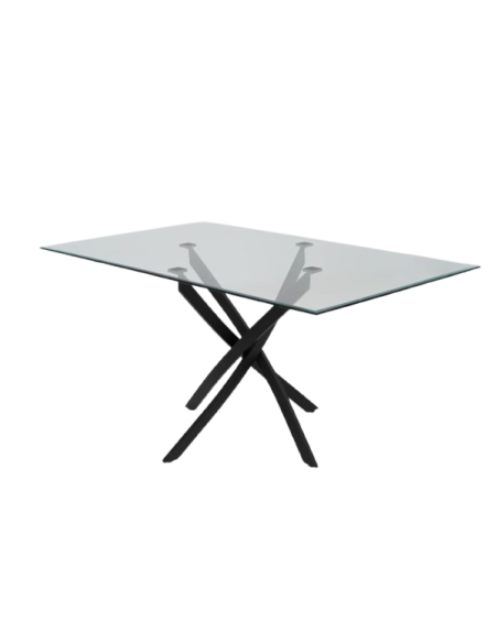 Mesa de cristal FONTANA BLACK
