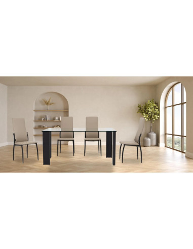 Mesa de cristal STELA BLACK