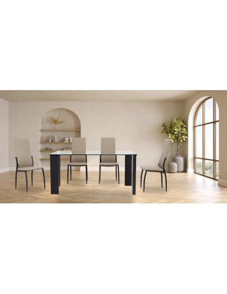 Mesa de cristal STELA BLACK