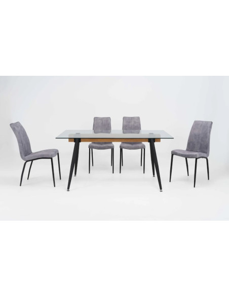 Mesa de cristal EVA BLACK