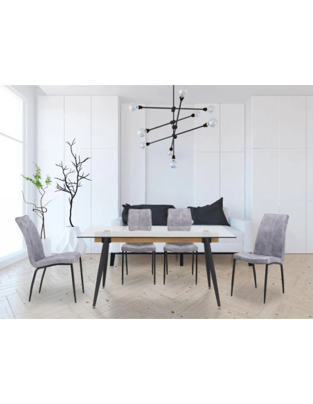 Mesa de cristal EVA BLACK
