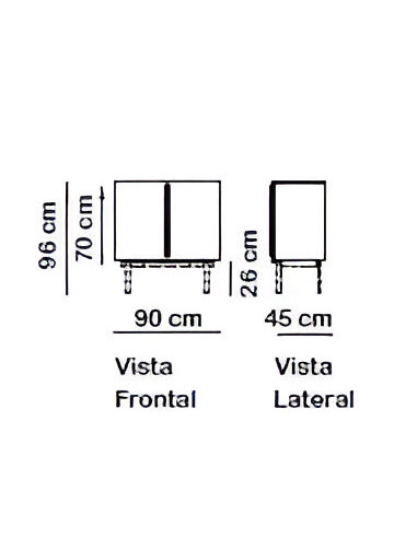 Armario bajo, con puertas Zenit, TONO...