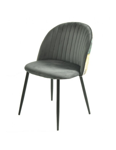 Silla tapizada en tejido velvet, PALM