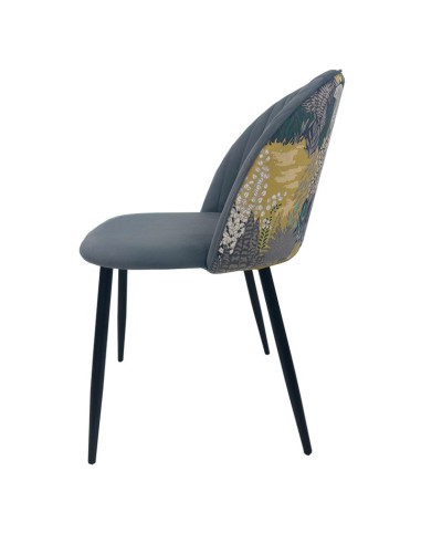 Silla tapizada en tejido velvet, PALM