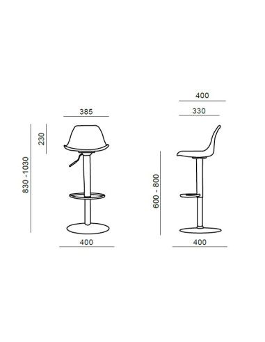 Taburete cromado MONTAÑA