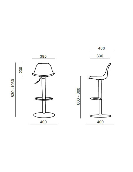 Taburete cromado MONTAÑA