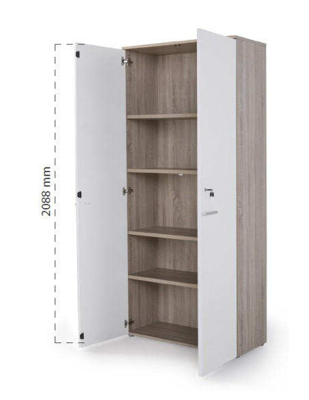Armario alto con puertas MDF, serie G3 semi-exprés