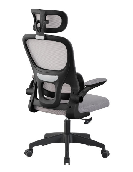 Silla con respaldo de malla y cabezal, BERNAY