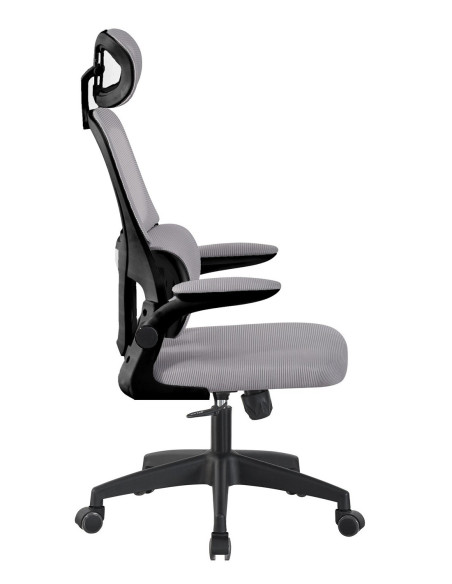 Silla con respaldo de malla y cabezal, BERNAY