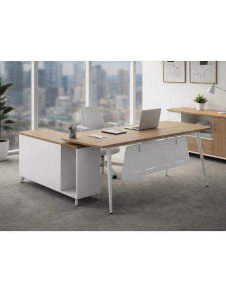 Escritorio de oficina, con mueble auxiliar AREZZO