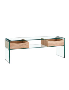 Mesa baja de cristal, con cajones, TV LIBRA