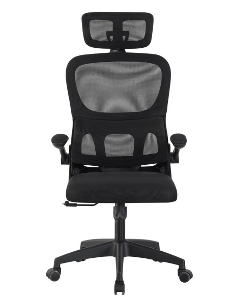 Silla con respaldo de malla y cabezal, BERNAY
