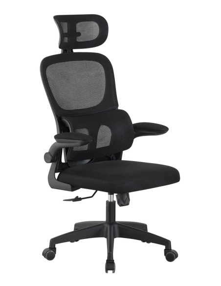 Silla con respaldo de malla y cabezal, BERNAY