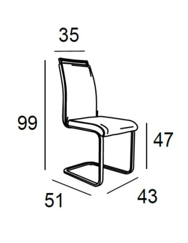 Silla tapizada en ecopiel KELLY