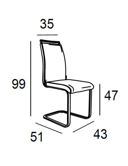 Silla tapizada en ecopiel KELLY