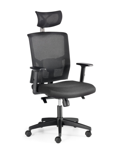 Silla giratoria, soporte lumbar, cabecero regulable VIENA