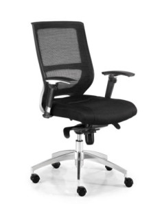 Silla giratoria con respaldo alto de malla MALORA