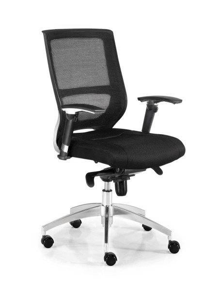 Silla giratoria con respaldo alto de malla MALORA