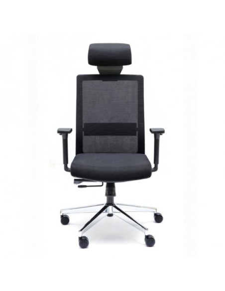 Silla oficina, respaldo malla, cabezal NELIA