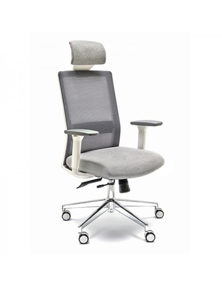 Silla oficina, respaldo malla, cabezal NELIA