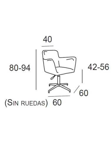 Silla fija ecopiel, altura elevable...