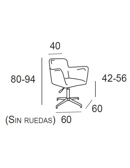 Silla fija ecopiel, altura elevable OTELO-F